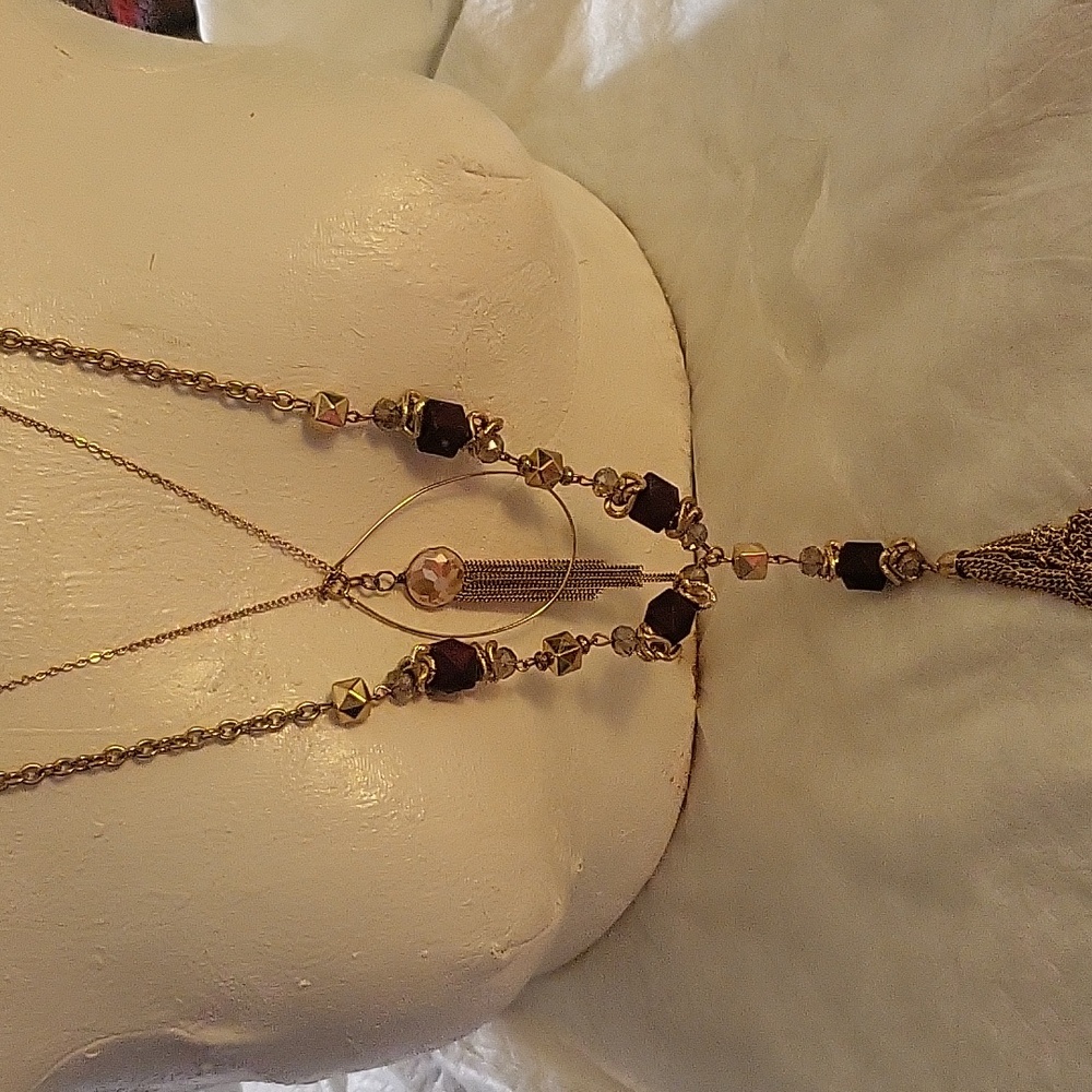 NWT  Kim Rogers  purple/gold necklace  w/FREE NECKLACE